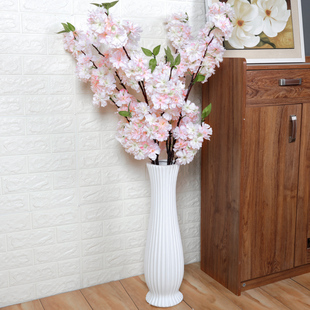 樱花仿真花客厅高枝插花摆件大件落地花瓶假花装饰绢花束室内花卉