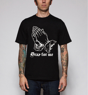 包邮 潮TEE佛手死飞纯棉 bboy半袖 街舞朋克男T恤嘻哈西海岸圆领短袖