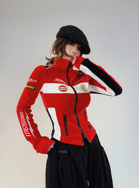 初代美希MEYSIKIM外套女2025新款超火秋冬装半高领双面磨毛机车服