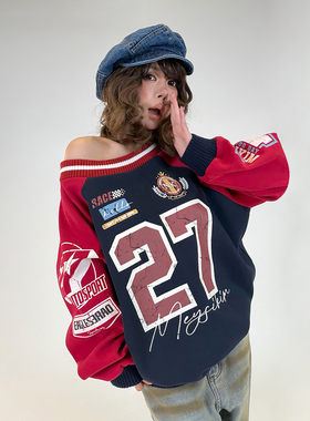 初代美希MEYSIKIM微弹插肩袖2025新款加厚爆款时尚洋气套头卫衣女