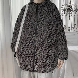 反光夜光情侣款外套男女秋季中性风夹克港风模特2图片