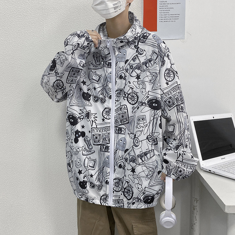 夏季冰丝外套男女情侣超薄款防紫外线防晒衣港风模特4FS9061-P25图片