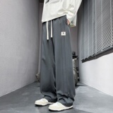 春秋季新款大码休闲裤男士宽松直筒裤条纹运动卫裤CK2575-特P35，男装休闲裤，电商A076