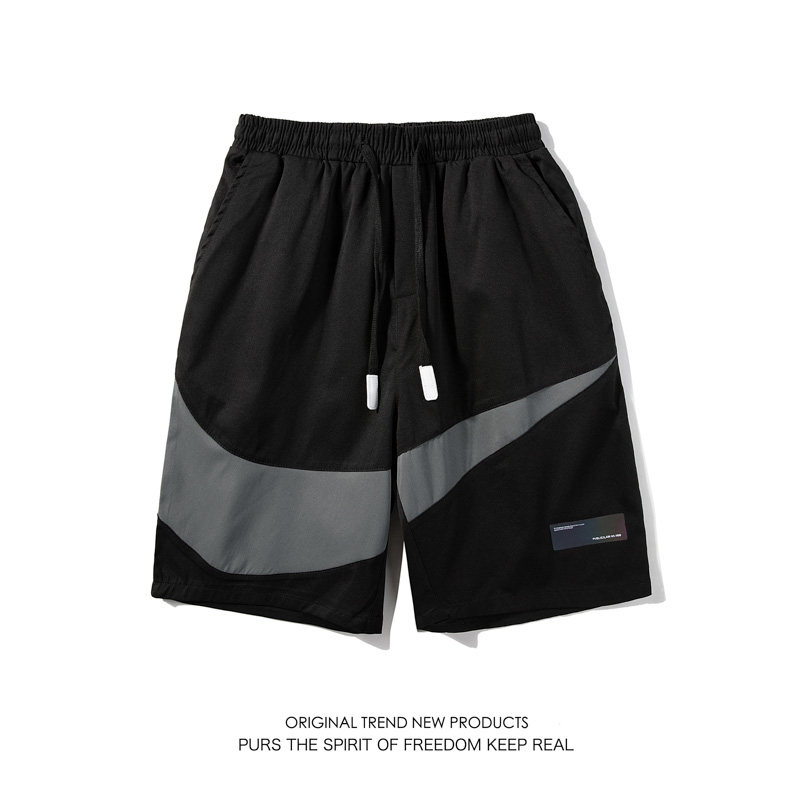 短裤男夏季宽松直筒五分裤运动跑步篮球裤裤子白底图2,男装休闲裤,电商A076