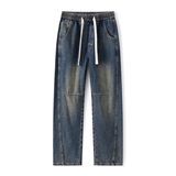 2026新款复古水洗做旧牛仔裤男士宽松阔腿直筒长裤NZ1233-特P52，男装牛仔裤，电商A076