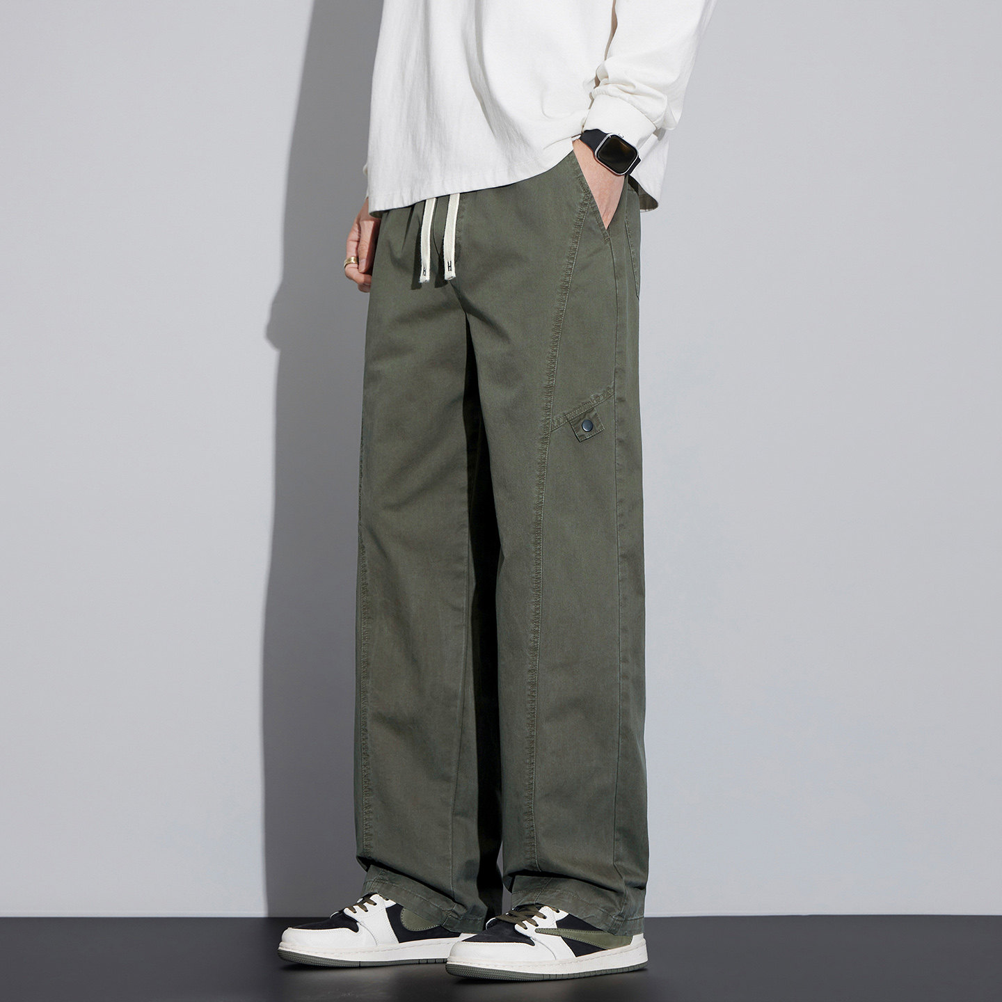 美式潮牌工装裤男士2026新款春季宽松直筒纯棉休闲裤CK3020-特P52，男装工装外套，电商A076