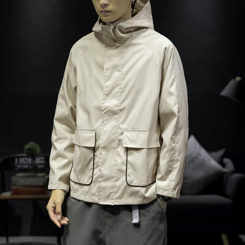 港风日系夹克男士秋季新款宽松连帽休闲外套褂子店主风6J,男装夹克,电商A076