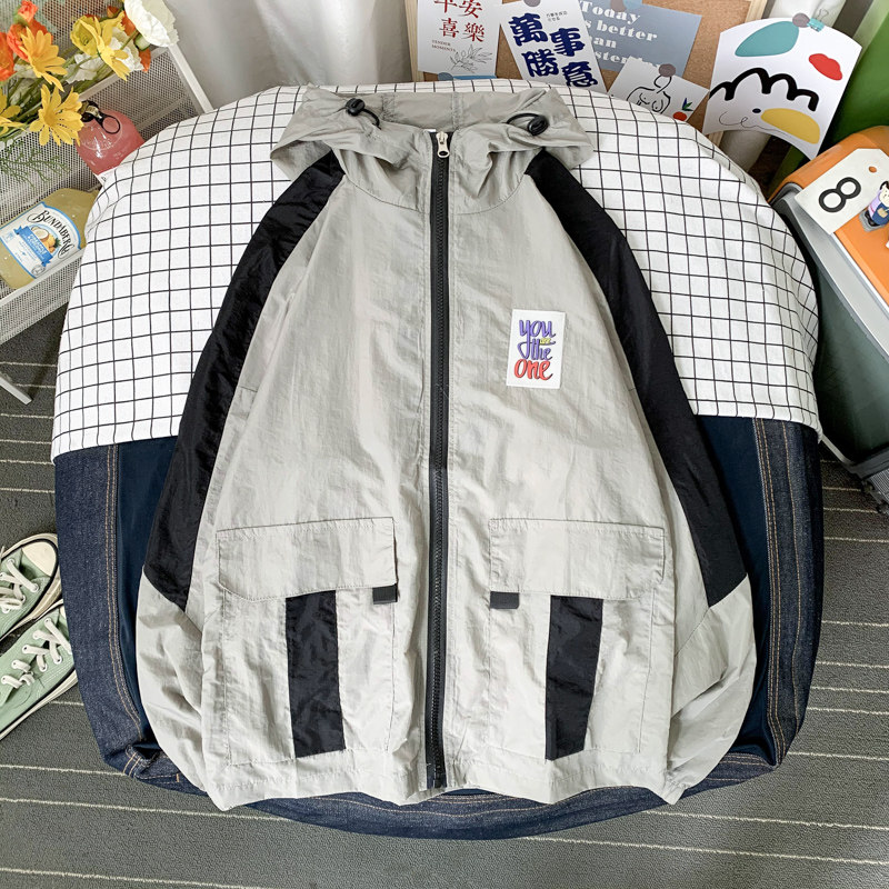夏季外套男防晒衣服夹克女情侣装立领港风摆拍3FSCS12图片 夏季外套男防晒衣服夹克女情侣装立领港风摆拍3FSCS12图片