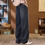2025年夏季天丝牛仔裤男士宽松直筒阔腿长裤子无差价NZ6843-P50，商品下架区，电商A076