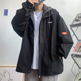 假两件连帽工装外套港风中性风宽松夹克ins新款22J，男装夹克，电商A076