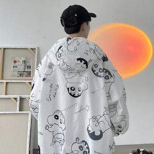 卡通蜡笔小新情侣款外套男女秋季中性风夹克风衣模特1J图片