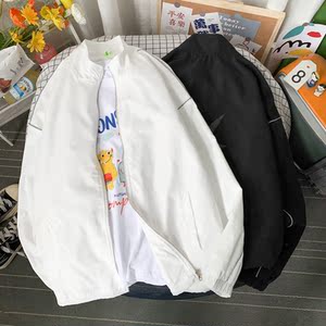 秋冬季夹克衣服外套中性风男女港风反光外套摆拍白底18J