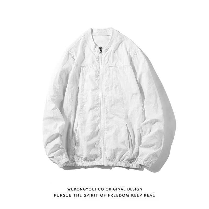 夏季冰丝外套男士韩版修身超薄透气立领防晒衣服白底图6FS728-P25图片
