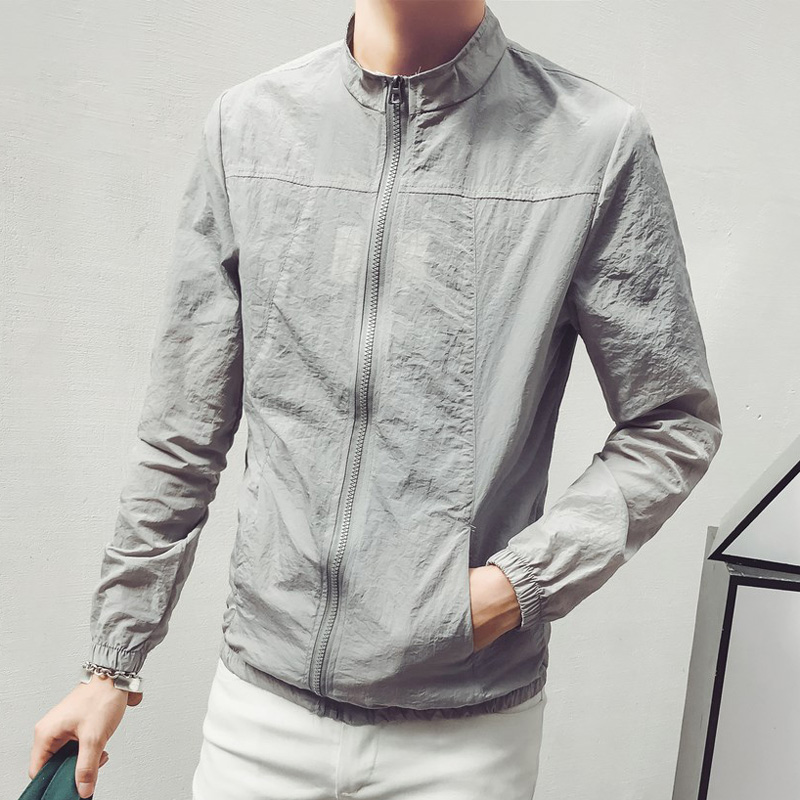 夏季冰丝外套男超薄立领防晒衣服港风模特抖音店主风3FS728-特P25，男装夹克，电商A076