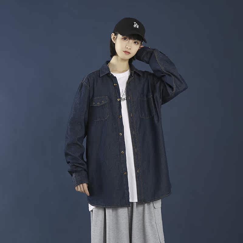 春夏季长袖衬衫男牛仔夹克纯棉衬衣日系外套中性风CY917-P45,男装衬衫,电商A076