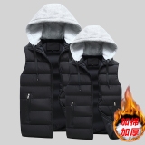 2025新款马甲男秋冬款加厚保暖背心坎肩外套连帽马夹MJ801-特P50，男装背心/马甲，电商A076