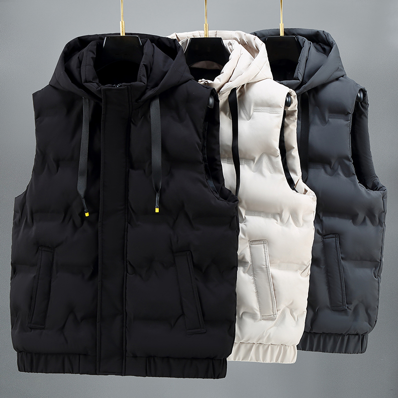 男士可拆卸帽工装棉马甲秋冬季加厚防寒保暖背心外套MJ2318-特P70，男装背心/马甲，电商A076