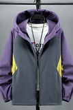 2026春季新款连帽撞色拼接夹克外套男宽松大码登山服JK8066-P48，男装夹克，电商A076