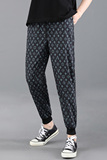 薄款休闲裤男秋季潮流印花九分裤子束脚运动裤长裤外贸6C，男装休闲裤，电商A076