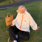 夏季工装外套男超薄款宽松情侣防晒衣沙滩港风模特1FS600501-P40，男装夹克，电商A076