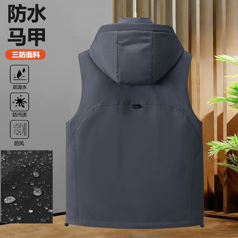 工装羽绒棉马甲男士秋冬新款特大码保暖背心MJ022小码特P73大码83,男装背心/马甲,电商A076