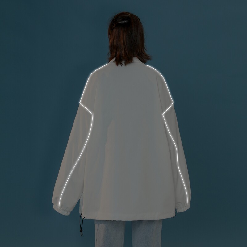 夹克秋季服男女白墙夜光反光外套薄款港风中性风女23J图片