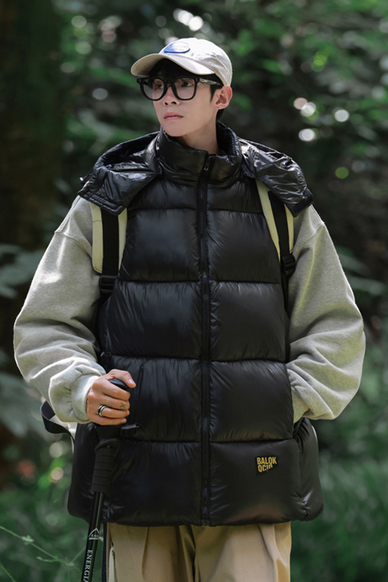 黑金羽绒棉6情侣马甲男女冬季连帽50控69立领40控59MJ98616-P50,男装背心/马甲,电商A076