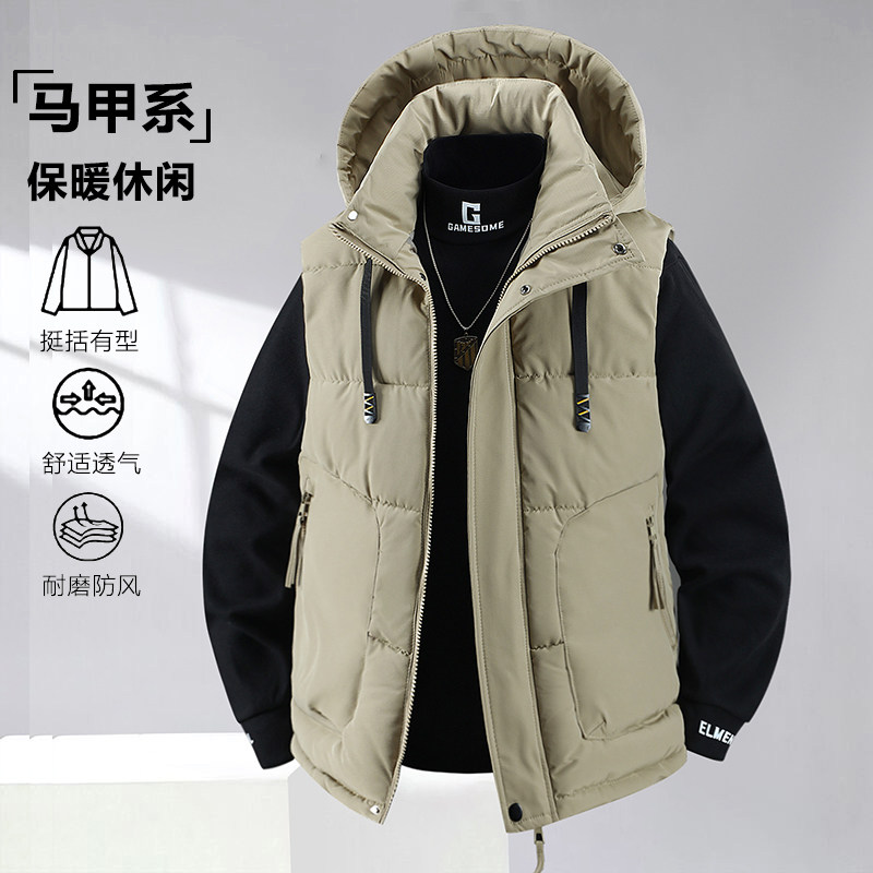 羽绒棉马甲男秋冬季新款坎肩背心学生保暖背心3D图MJ86880-特P56,男装背心/马甲,电商A076