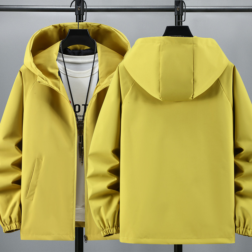 休闲风连帽夹克男宽松大码外套薄款拉链时尚百搭JK8068-特P42，男装夹克，电商A076