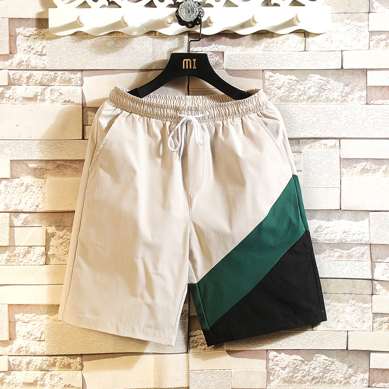 运动短裤男外穿拼色沙滩裤薄款速干休闲五分裤子白墙挂拍3DK2-P10，男装休闲裤，电商A076