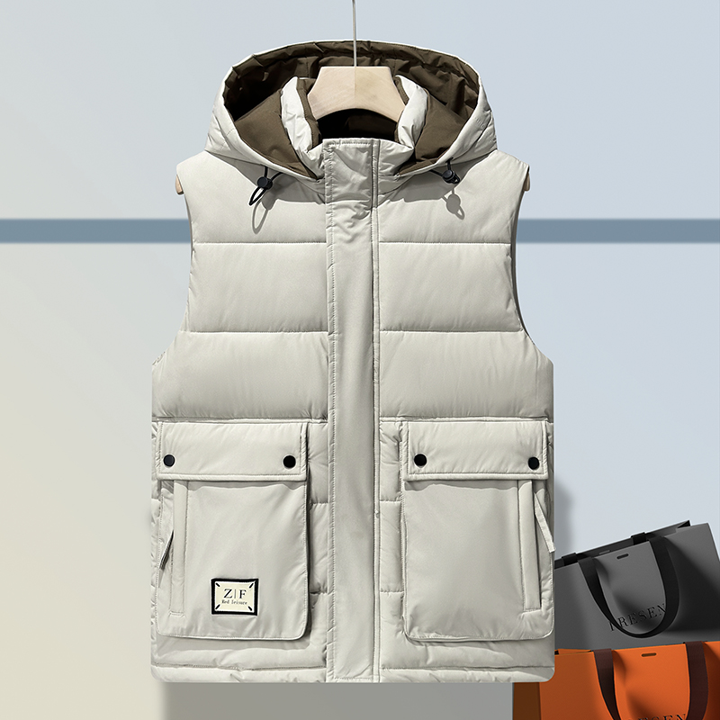 秋冬季棉马甲男士加厚保暖背心外套工装可拆卸帽马夹MJ308-特P72，男装背心/马甲，电商A076