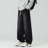 美式复古抽绳牛仔裤男宽松阔腿长裤水洗做旧百搭裤子NZ1233-特P52，男装牛仔裤，电商A076