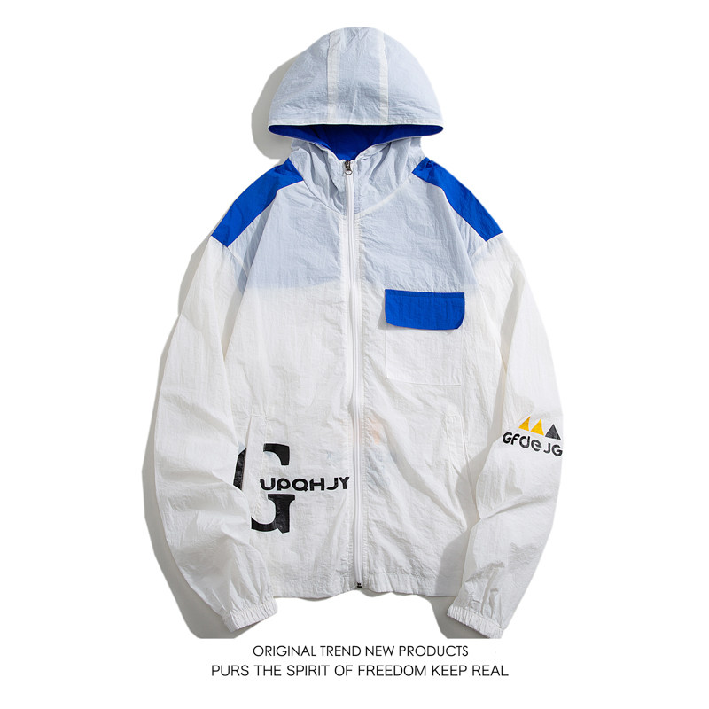 夏季工装外套男超薄冰丝防紫外线情侣防晒衣服白底图1FS19602-P30,男装夹克,电商A076