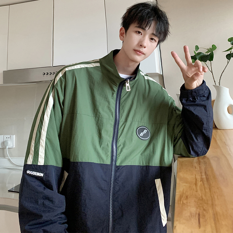 春秋季立领夹克男潮牌宽松百搭新款情侣外套港风模特2JK2310特P40，男装夹克，电商A076
