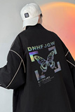 秋装反光夜光印花外套男中性风港风模特大码情侣夹克19J，男装夹克，电商A076