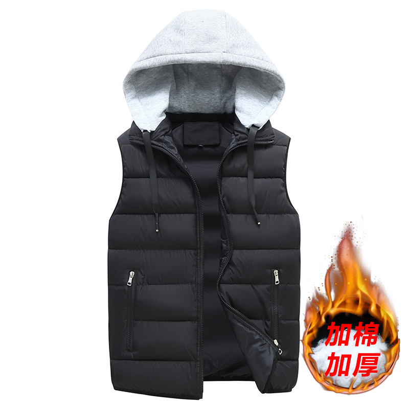 2025新款马甲男秋冬款加厚保暖背心坎肩外套连帽马夹1MJ801-特P50，男装背心/马甲，电商A076