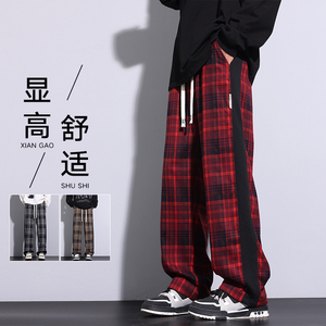 春秋季新款格子休闲裤时尚潮流百搭宽松直筒裤子无差价K827-特P36图片
