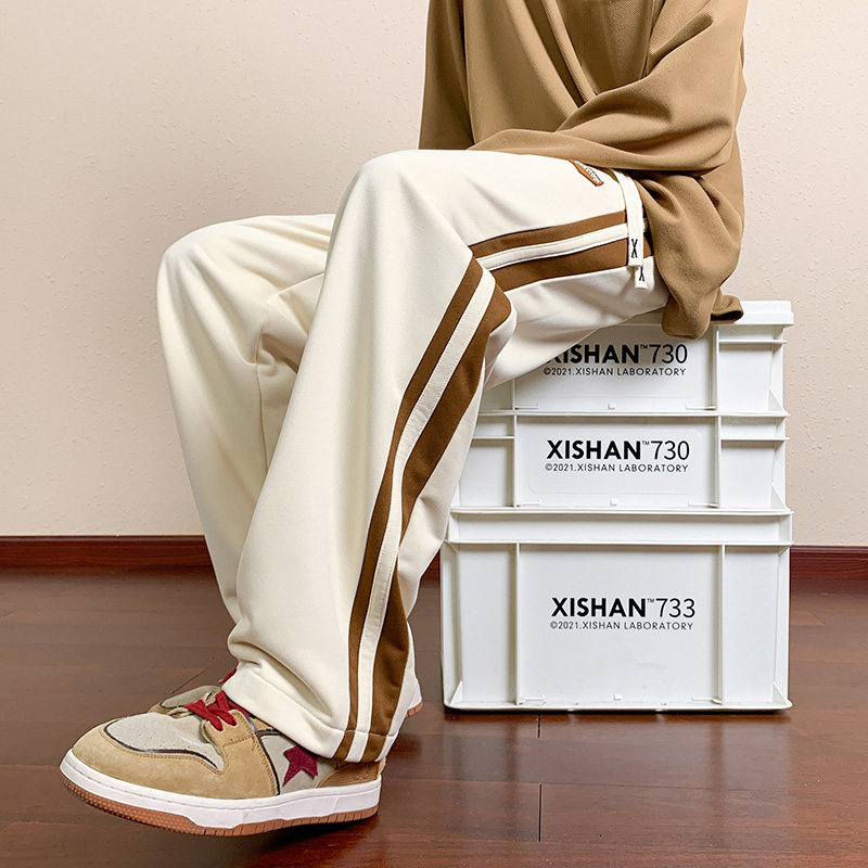 青春活力风条纹拼接运动裤男青少年宽松长裤休闲裤CK271-特P30，女装休闲裤，电商A076