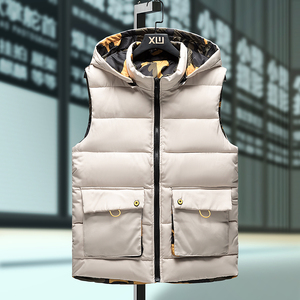 马甲男女双面穿中性风羽绒棉情侣马夹棉衣挂拍4MJ671