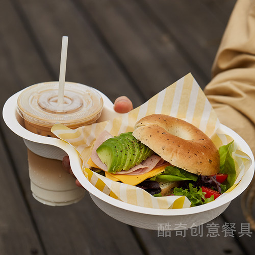 一次性创意餐具街头轻食托盘