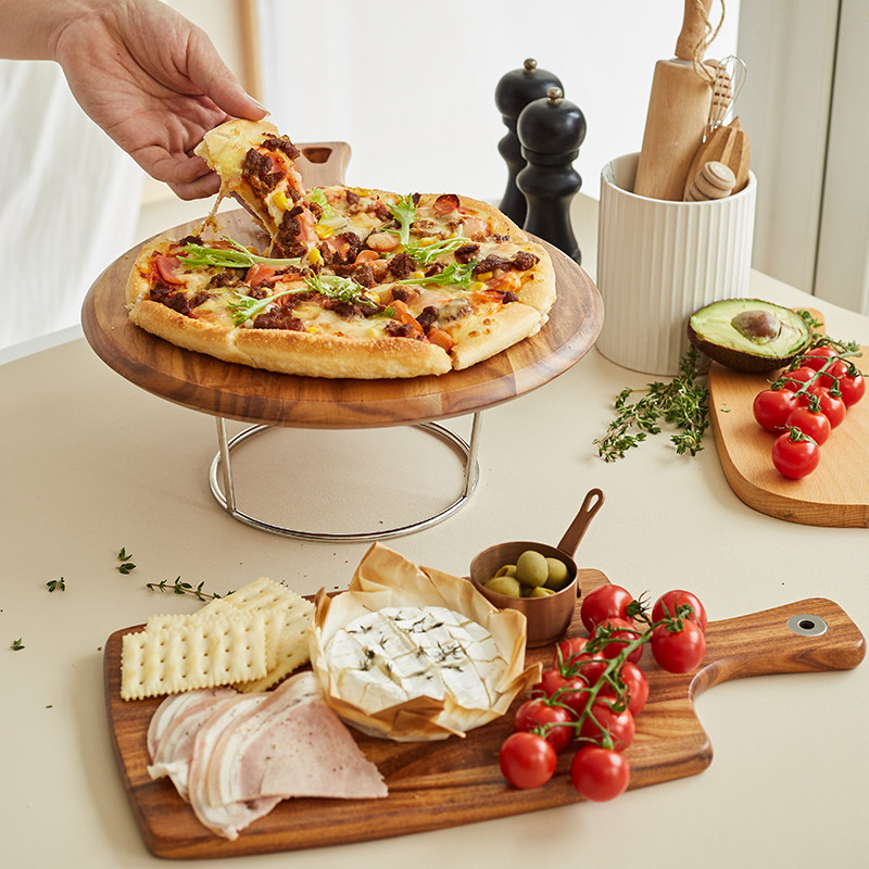 圆形披萨木板咖啡店休闲吧早餐防腐砧板相思木托盘木质餐盘,厨房/烹饪用具,砧板/菜板,淘宝优惠券,粉丝福利购,淘宝优惠卷
