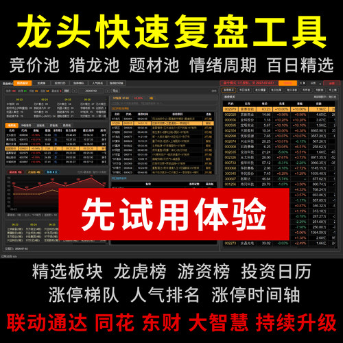 周期猎龙 看盘复盘神器软龙头战法强势股短线打板题材库板块精选
