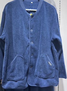 凯迪娅男士保暖加厚暖绒珍珠绒棒球领开襟家居套装62418