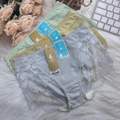 完美体态蕾丝女中腰防螨抗菌三角