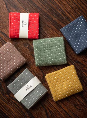 日式棉麻茶巾满天星吸水茶巾加厚创意茶几茶桌布抹布茶台茶具配件