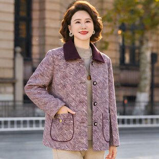 2026春季新款中式简约时尚外套中老年女春秋款休闲洋气翻领上衣