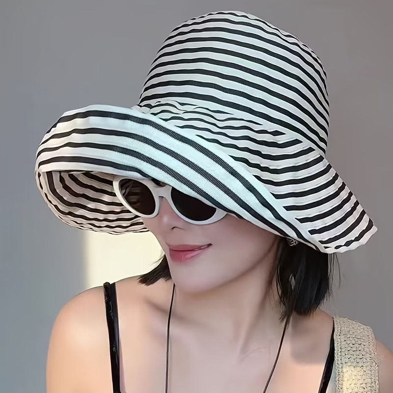 夏季新女帽子随意折叠韩版空顶发箍遮阳帽布帽百搭太阳帽防紫外线
