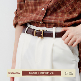 Next Weekend日常艺术家系列 二层牛皮咖色腰带