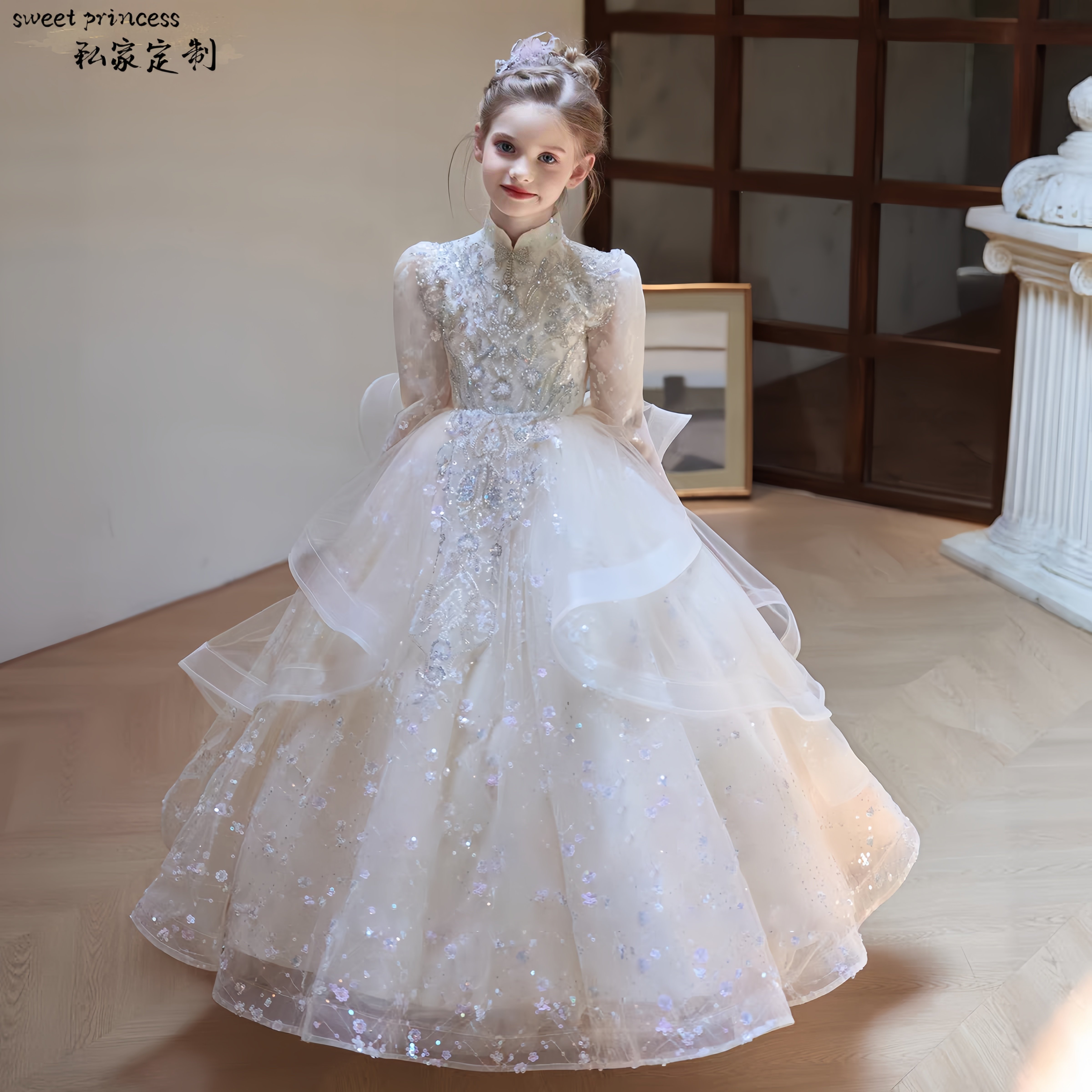 女童生日晚礼服公主裙花童婚礼女孩婚纱高端钢琴演出服儿童主持人,童装/婴儿装/亲子装,儿童礼服,淘宝优惠券,粉丝福利购,淘宝优惠卷