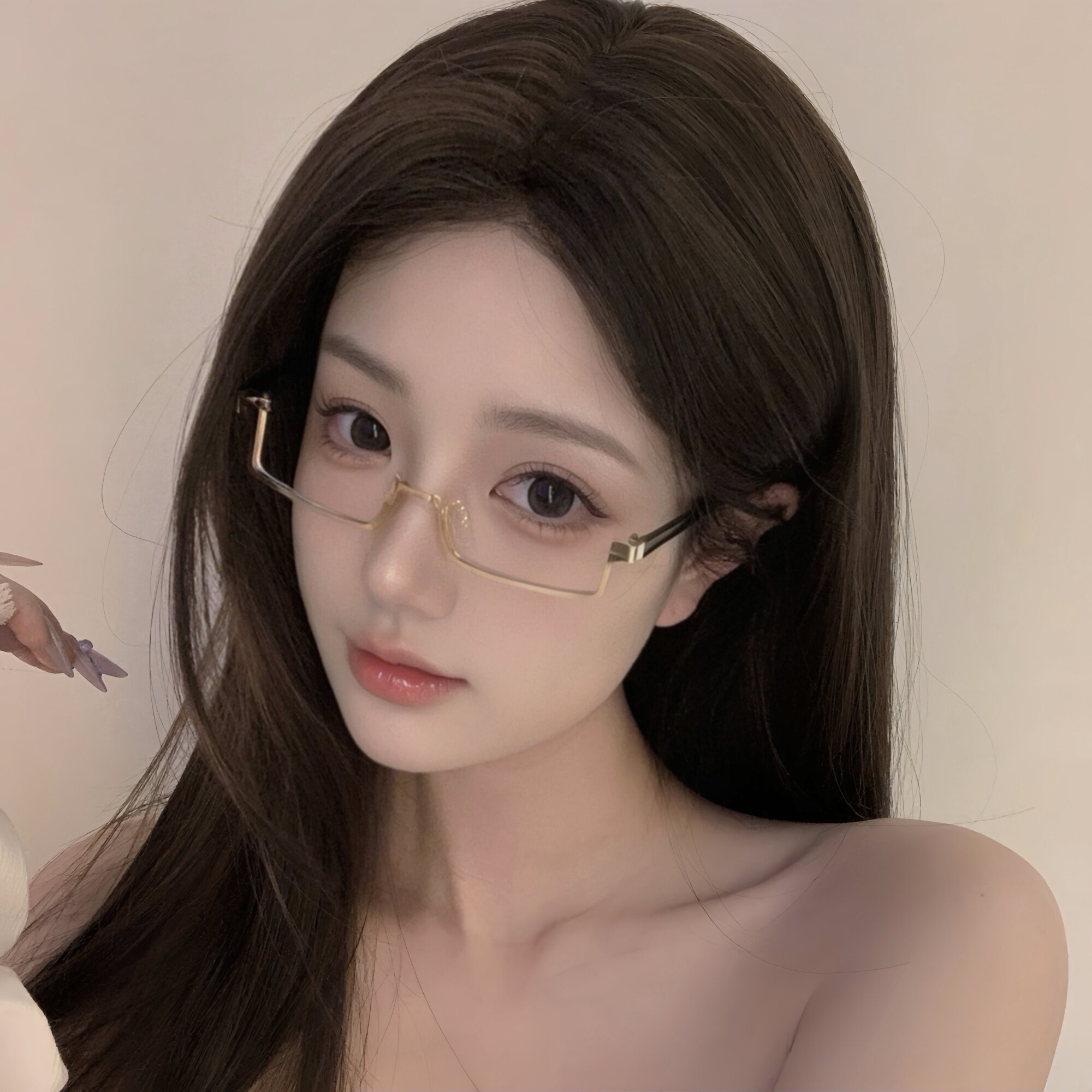 赛博朋克性感半框眼镜图片